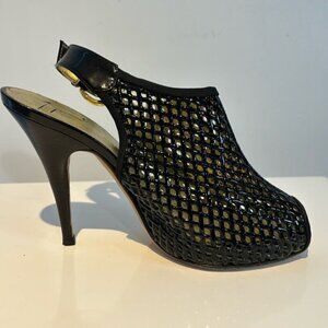 Giuseppe Zanotti Black Hidden  Platform Stiletto peep toe Sandals Size 6.5